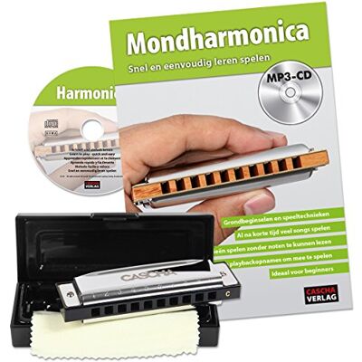 CASCHA Harmonijka zestaw dla początkujących podręcznik holenderski 10-otworowa harmonijka diatoniczna w strojeniu C w zestawie książka do nauki MP3-CD twarda ściereczka do czyszczenia blues CASCHA Harmonijka zestaw dla początkujących podręcznik holenderski 10-otworowa harmonijka diatoniczna w strojeniu C w zestawie książka do nauki MP3-CD twarda ściereczka do czyszczenia blues