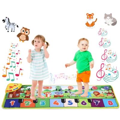 NK Mata muzyczna dla dzieci z 8 dźwiękami zwierząt LED fortepian dla dzieci zabawka dla dzieci w wieku 3 4 5 lat, oryginalny prezent Montessori urodziny, Boże Narodzenie, składana, fucja NK Mata muzyczna dla dzieci z 8 dźwiękami zwierząt LED fortepian dla dzieci zabawka dla dzieci w wieku 3 4 5 lat, oryginalny prezent Montessori urodziny, Boże Narodzenie, składana, fucja