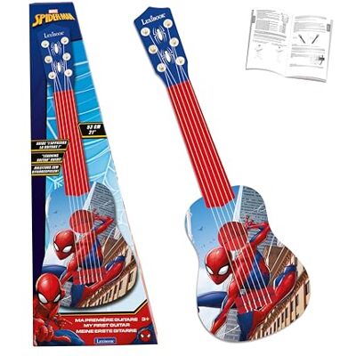LEXIBOOK Marvel Spider-Man Peter Parker Meine erste gitara, 6 węży nylonowych, 53 cm, w zestawie z instrukcjami, niebieski/Rot, K200SPLXB LEXIBOOK Marvel Spider-Man Peter Parker Meine erste gitara, 6 węży nylonowych, 53 cm, w zestawie z instrukcjami, niebieski/Rot, K200SPLXB