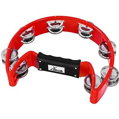 XDrum Ręczna tambourynowa forma półksiężyca (Tambourine, Pecussion, 16 par chromowanych opasek, tworzywo sztuczne) czerwona XDrum Ręczna tambourynowa forma półksiężyca (Tambourine, Pecussion, 16 par chromowanych opasek, tworzywo sztuczne) czerwona