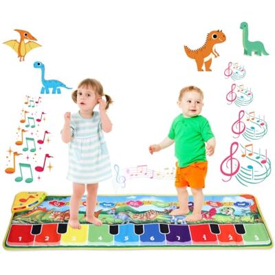 NK Mata muzyczna dla dzieci z 8 dźwiękami dinozaurów LED fortepian dla dzieci zabawka dla dzieci w wieku 3 4 5 lat oryginalny prezent Montessori urodziny, składana, fucja nagrywania/odtwarzania NK Mata muzyczna dla dzieci z 8 dźwiękami dinozaurów LED fortepian dla dzieci zabawka dla dzieci w wieku 3 4 5 lat oryginalny prezent Montessori urodziny, składana, fucja nagrywania/odtwarzania