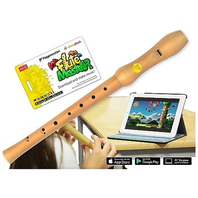 Voggenreiter Flet prosty z klonu jawowego dla dzieci od 6 lat wraz z Flute Master (aplikacja do nauki nauki) barokowy sposób chwytania w kolorze naturalnym 1129 naturalny jaworowy Voggenreiter Flet prosty z klonu jawowego dla dzieci od 6 lat wraz z Flute Master (aplikacja do nauki nauki) barokowy sposób chwytania w kolorze naturalnym 1129 naturalny jaworowy