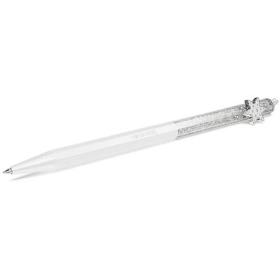 Swarovski Długopis Crystalline, Kształt ośmiokątny, Płatek śniegu, Biały, Lakierowany na biało Swarovski Długopis Crystalline, Kształt ośmiokątny, Płatek śniegu, Biały, Lakierowany na biało