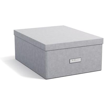 Bigso Box of Sweden Katrin duże pudełko do przechowywania z pokrywką – stabilny organizer z płyty pilśniowej i papieru o wyglądzie lnu, praktyczne, składane pudełko z ramką na etykiety, kolor Bigso Box of Sweden Katrin duże pudełko do przechowywania z pokrywką – stabilny organizer z płyty pilśniowej i papieru o wyglądzie lnu, praktyczne, składane pudełko z ramką na etykiety, kolor