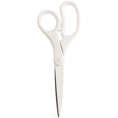 JAM Paper Multi-Purpose Precision Scissors 203.2 mm White Ergonomic Handle & Stainless Steel Blades Sold Individually JAM Paper Multi-Purpose Precision Scissors 203.2 mm White Ergonomic Handle & Stainless Steel Blades Sold Individually