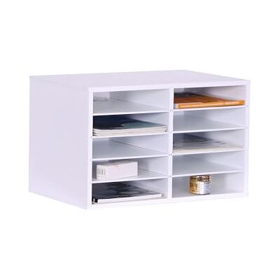 Relaxdays Bambusowa taca na dokumenty, A4, 10 przegródek, do biura domowego, wys. x szer. x gł. 31 x 49 x 31 cm, organizer na biurko, biały, 80%, 31 x 49 x 31 cm Relaxdays Bambusowa taca na dokumenty, A4, 10 przegródek, do biura domowego, wys. x szer. x gł. 31 x 49 x 31 cm, organizer na biurko, biały, 80%, 31 x 49 x 31 cm