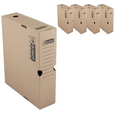 D.RECT Pudełko archiwalne ZIP A4 80 mm 5 sztuk karton archiwalny brązowy Stabilne pudełka archiwalne na dokumenty A4, szerokość grzbietu 80 mm, idealne do biura, przechowywania i przeprowadzki D.RECT Pudełko archiwalne ZIP A4 80 mm 5 sztuk karton archiwalny brązowy Stabilne pudełka archiwalne na dokumenty A4, szerokość grzbietu 80 mm, idealne do biura, przechowywania i przeprowadzki