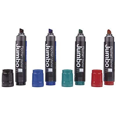 magnetoplan marker do flipchartów JUMBO, 4 sztuki, marker z końcówką klinową w 4 mocnych kolorach, szerokość linii 2-10 mm, do tablicy i papieru do flipchartów magnetoplan marker do flipchartów JUMBO, 4 sztuki, marker z końcówką klinową w 4 mocnych kolorach, szerokość linii 2-10 mm, do tablicy i papieru do flipchartów