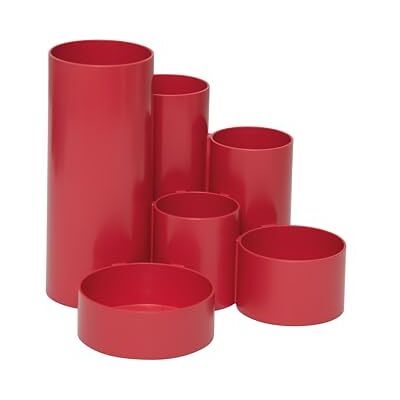 MAUL Pojemnik na długopisy tubo z recyklingu, Ø 15 x 12,5 cm, z tworzywa sztucznego pochodzącego z recyklingu z 6 pojemnikami, organizer na biurko, na długopisy, pędzle i nożyczki, stylowy MAUL Pojemnik na długopisy tubo z recyklingu, Ø 15 x 12,5 cm, z tworzywa sztucznego pochodzącego z recyklingu z 6 pojemnikami, organizer na biurko, na długopisy, pędzle i nożyczki, stylowy