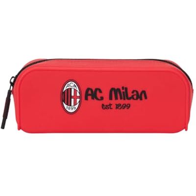 ACM 1899 AC Milan Silikonowy piórnik z zamkiem błyskawicznym, uchwyt na długopisy, ołówki, czerwony ACM 1899 AC Milan Silikonowy piórnik z zamkiem błyskawicznym, uchwyt na długopisy, ołówki, czerwony