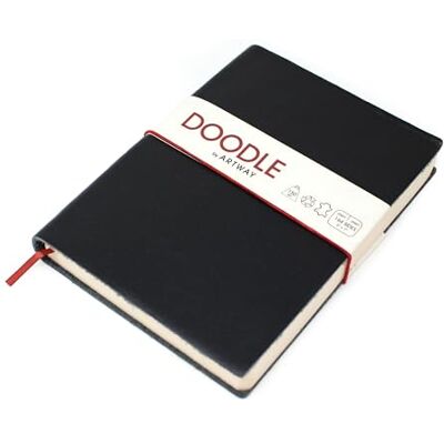 Artway Indigo Doodle Skórzany notatnik/zeszyt w kolor czarny 175 mm x 125 mm 164 strony/82 kartki papieru o gramaturze 150 g/m² Artway Indigo Doodle Skórzany notatnik/zeszyt w kolor czarny 175 mm x 125 mm 164 strony/82 kartki papieru o gramaturze 150 g/m²