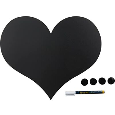 Securit sylwetka tablica w kształcie serca ze markerem kredowym, 0,3 x 30 x 36 cm, wielokolorowa Securit sylwetka tablica w kształcie serca ze markerem kredowym, 0,3 x 30 x 36 cm, wielokolorowa