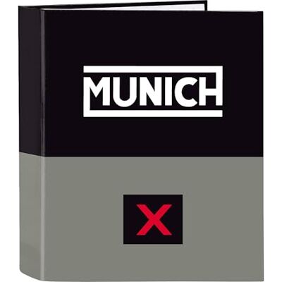 M657 Safta MUNICH CAMP BLACK Folio teczka z 4 pierścieniami, idealna dla dzieci w różnym wieku, wygodna i wszechstronna, jakość i wytrzymałość, 27 x 6 x 33 cm, kolor, Czarny (Black), Estándar, zwykły M657 Safta MUNICH CAMP BLACK Folio teczka z 4 pierścieniami, idealna dla dzieci w różnym wieku, wygodna i wszechstronna, jakość i wytrzymałość, 27 x 6 x 33 cm, kolor, Czarny (Black), Estándar, zwykły