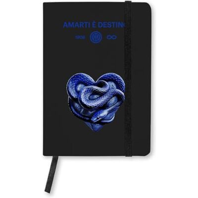 FC Internazionale Milano S.p.A. Notebook IM Inter Nero Amarti to przeznaczenie, okładka PU, druk cyfrowy serce, papier do sitodruku FC Internazionale Milano S.p.A. Notebook IM Inter Nero Amarti to przeznaczenie, okładka PU, druk cyfrowy serce, papier do sitodruku