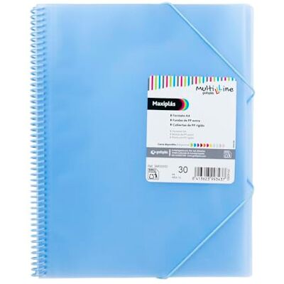 Grafoplás Grafoplas Teczki a4 Plastikowe 30 przezroczystych etui jasnoniebieski ekstra polipropylen Spirala PVC Maxiplas Multiline Idealne materiały szkolne i biurowe Grafoplás Grafoplas Teczki a4 Plastikowe 30 przezroczystych etui jasnoniebieski ekstra polipropylen Spirala PVC Maxiplas Multiline Idealne materiały szkolne i biurowe