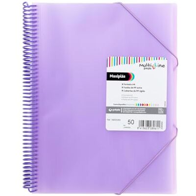 Grafoplás Grafoplas Folder Plastic A4 Lawenda 50 przezroczystych okładek z polipropylenu ekstra Spirala PVC Multi line Maksyplas Idealny do archiwizacji dokumentów i notatek Grafoplás Grafoplas Folder Plastic A4 Lawenda 50 przezroczystych okładek z polipropylenu ekstra Spirala PVC Multi line Maksyplas Idealny do archiwizacji dokumentów i notatek