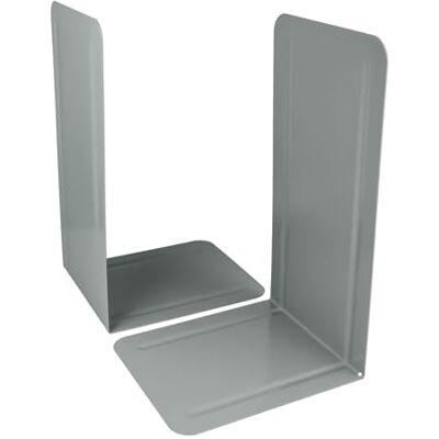 Westcott Szare podpórki na książki (2 sztuki) metalowe 130 x 240 x 140 mm stabilne uchwyty na książki lub segregatory wytrzymały stojak na książki o grubości materiału 1 mm, do biura i Westcott Szare podpórki na książki (2 sztuki) metalowe 130 x 240 x 140 mm stabilne uchwyty na książki lub segregatory wytrzymały stojak na książki o grubości materiału 1 mm, do biura i