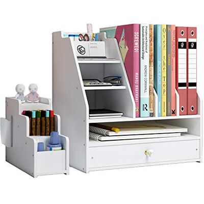 BlayaAdd Organizer na biurko z uchwytem na długopis, DIY, biały stojak na artykuły pa, biurko do przechowywania, sorter z szufladą, do domu, biura i szkoły (PB04) BlayaAdd Organizer na biurko z uchwytem na długopis, DIY, biały stojak na artykuły pa, biurko do przechowywania, sorter z szufladą, do domu, biura i szkoły (PB04)