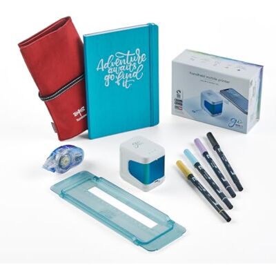 COLOP Bullet Journal zestaw składający się z drukarki mobilnej e-Mark go, linijki, 4 długopisów Tombow ABT Dual Brush Pens, 1 rolki kleju, 1 Bullet/Travel Journal, 1 etui na kółkach COLOP Bullet Journal zestaw składający się z drukarki mobilnej e-Mark go, linijki, 4 długopisów Tombow ABT Dual Brush Pens, 1 rolki kleju, 1 Bullet/Travel Journal, 1 etui na kółkach