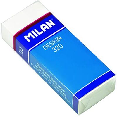 MILAN A.C. Caja 20 gomas de plástico para oficina, blanco con funda y celofán, biały MILAN A.C. Caja 20 gomas de plástico para oficina, blanco con funda y celofán, biały