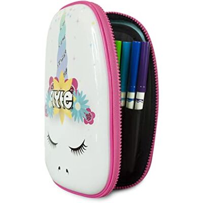 ZC06748 Flyte Unisex Youth Chloe the Unicorn Pencil Case, White/Blue/Pink, One Size ZC06748 Flyte Unisex Youth Chloe the Unicorn Pencil Case, White/Blue/Pink, One Size