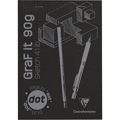 Clairefontaine 96843C Blok zszywany GraF'it 80 arkuszy papieru kreskowego Liniatura kropkowana DOT Odpinane arkusze A5 14,8x21 cm 90g Czarna okładka Opakowanie 5 klocków Clairefontaine 96843C Blok zszywany GraF'it 80 arkuszy papieru kreskowego Liniatura kropkowana DOT Odpinane arkusze A5 14,8x21 cm 90g Czarna okładka Opakowanie 5 klocków