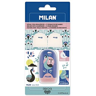 MILAN BYM10034PCK BLISTER FILABORA Capsule Peacock + 2 Gumki Zapasowe, Wielobarwny MILAN BYM10034PCK BLISTER FILABORA Capsule Peacock + 2 Gumki Zapasowe, Wielobarwny