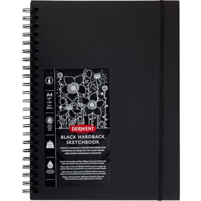 Derwent , Szkicownik A4 Black Book, do Portretów, do Rysowania i Pisania, 40 Czarnych Bezkwasowych Arkuszy, Grzbiet Drutowy (2300379) Derwent , Szkicownik A4 Black Book, do Portretów, do Rysowania i Pisania, 40 Czarnych Bezkwasowych Arkuszy, Grzbiet Drutowy (2300379)