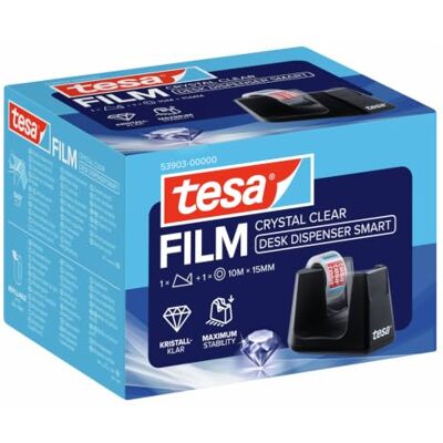 tesa ® Easy Cut SMART kompaktowy dozownik stołowy do taśm samoprzylepnych, w zestawie z 1 rolką przezroczystej taśmy film tesa ® Easy Cut SMART kompaktowy dozownik stołowy do taśm samoprzylepnych, w zestawie z 1 rolką przezroczystej taśmy film