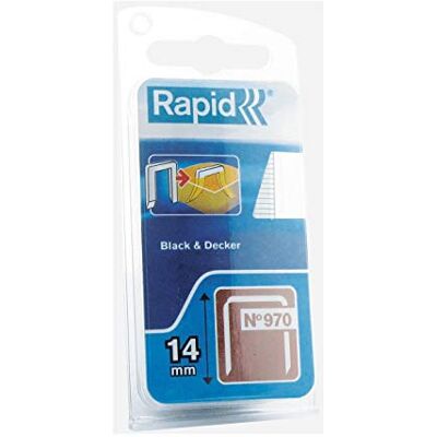 Rapid Zszywki do zszywacza typu 970, 14 mm zszywki, 672 szt., z cięciem piły, klamry do zszywaczy ręcznych i elektrycznych Black & Decker Rapid Zszywki do zszywacza typu 970, 14 mm zszywki, 672 szt., z cięciem piły, klamry do zszywaczy ręcznych i elektrycznych Black & Decker