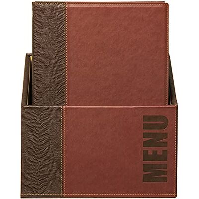 Securit Pudełko menu z modnym zakresem z 20 kartami menu A4 z 1 podwójnym wkładem wina, czerwone Securit Pudełko menu z modnym zakresem z 20 kartami menu A4 z 1 podwójnym wkładem wina, czerwone