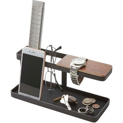 YAMAZAKI 2300 TOWER organizer na biurko, czarny, stal/drewno, minimalistyczny design, 24,5 x 9,7 x 11,3 cm (dł. x szer. x wys.) YAMAZAKI 2300 TOWER organizer na biurko, czarny, stal/drewno, minimalistyczny design, 24,5 x 9,7 x 11,3 cm (dł. x szer. x wys.)