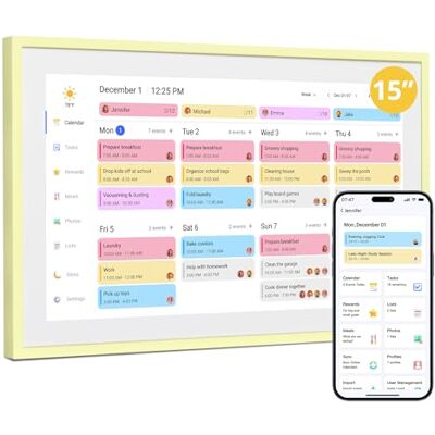 Dragon Cyfrowy kalendarz ścienny 15,6" – 1920 x 1080 FHD, elektroniczny kalendarz ścienny, planer rodzinny z pamięcią 32 GB i uchwytem ściennym, ekran dotykowy, inteligentny kalendarz stołowy Dragon Cyfrowy kalendarz ścienny 15,6" – 1920 x 1080 FHD, elektroniczny kalendarz ścienny, planer rodzinny z pamięcią 32 GB i uchwytem ściennym, ekran dotykowy, inteligentny kalendarz stołowy
