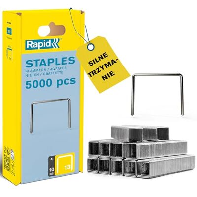 Rapid Zszywki o wysokiej wydajności nr 13 długość nogawki 6 mm, 40303079-5000 sztuk Rapid Zszywki o wysokiej wydajności nr 13 długość nogawki 6 mm, 40303079-5000 sztuk
