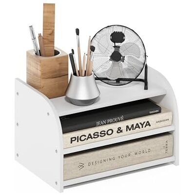 Furinno Klasyczny 3-poziomowy organizer na biurko, biały Furinno Klasyczny 3-poziomowy organizer na biurko, biały