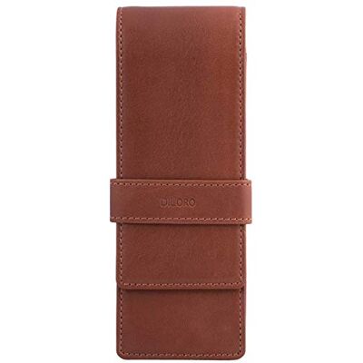 1647 DiLoro Leather Triple Pen Case Pencil Pouch Holder for Three Fountain Ballpoint Rollerball Pens and Pencils (Bugatti Tan) 1647 DiLoro Leather Triple Pen Case Pencil Pouch Holder for Three Fountain Ballpoint Rollerball Pens and Pencils (Bugatti Tan)