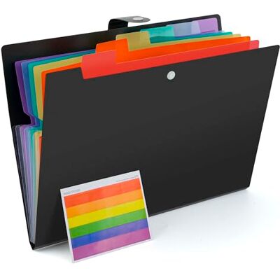 Kolamom Rozszerzalne teczki na dokumenty A4, teczki z 7 kieszeniami, przenośny organizer na dokumenty, rozszerzalny folder na pliki z etykietami Kolamom Rozszerzalne teczki na dokumenty A4, teczki z 7 kieszeniami, przenośny organizer na dokumenty, rozszerzalny folder na pliki z etykietami