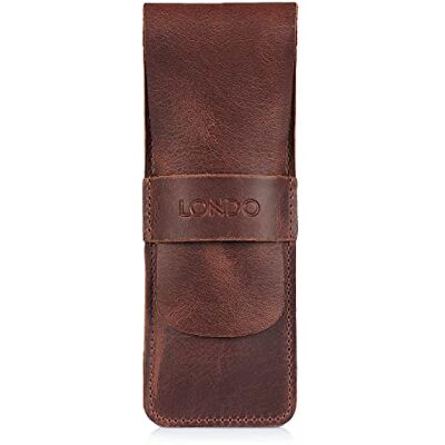 Londo Skórzany Piórnik Skórzany Elegancki Minimalistyczny Etui Na Pióra i Ołówki, 17x5.8cm, Ręcznie Robiony, Prezent, Skóra Naturalna, Brązowy Londo Skórzany Piórnik Skórzany Elegancki Minimalistyczny Etui Na Pióra i Ołówki, 17x5.8cm, Ręcznie Robiony, Prezent, Skóra Naturalna, Brązowy