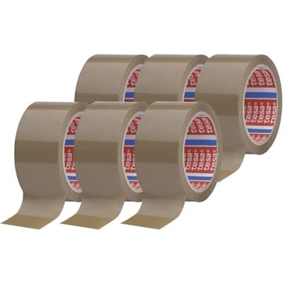 tesa Taśma opakowaniowa PP 4195 w opakowaniach 6 – cicha taśma do pakowania opakowań i kartonów – brązowa – 6 rolek po 66 m x 50 mm tesa Taśma opakowaniowa PP 4195 w opakowaniach 6 – cicha taśma do pakowania opakowań i kartonów – brązowa – 6 rolek po 66 m x 50 mm