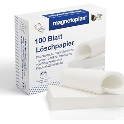 magnetoplan bibuła , 100 arkuszy, wymienna bibuła do wymazywacza do tablic , biała, opakowanie uzupełniające magnetoplan bibuła , 100 arkuszy, wymienna bibuła do wymazywacza do tablic , biała, opakowanie uzupełniające