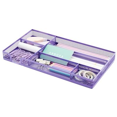 Annova Desk Drawer Organizer Tray for Office Organization (Purple) Annova Desk Drawer Organizer Tray for Office Organization (Purple)