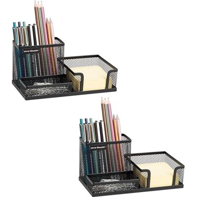 Mind Reader Organizer na biurko, uchwyt na długopis, kosz na klips, przechowywanie, biuro, metalowa siatka, dł. 20,5 cm x szer. 10,5 cm wys., czarny Mind Reader Organizer na biurko, uchwyt na długopis, kosz na klips, przechowywanie, biuro, metalowa siatka, dł. 20,5 cm x szer. 10,5 cm wys., czarny