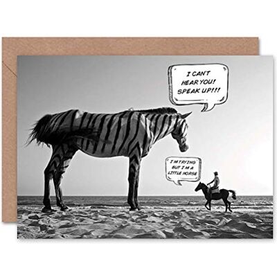 Wee Blue Coo Mały koń zebra zabawa urodziny sztuka kartka okolicznościowa prezent Wee Blue Coo Mały koń zebra zabawa urodziny sztuka kartka okolicznościowa prezent