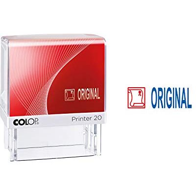COLOP 100641 pieczątka tekstowa Printer 20 z tekstem oryginał i piktogram, kolor niebieski/czerwony, w składanym kartonie COLOP 100641 pieczątka tekstowa Printer 20 z tekstem oryginał i piktogram, kolor niebieski/czerwony, w składanym kartonie