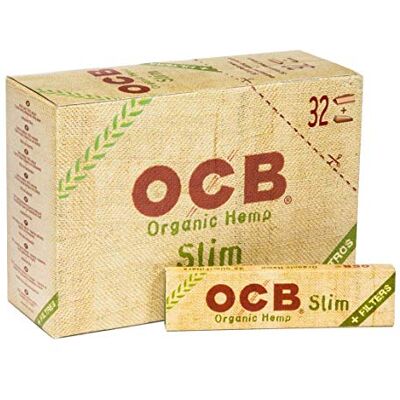 OCB 18284 Organic Hemp + tipsy 32 zeszyty, 32 długie arkusze plus tips, papier OCB 18284 Organic Hemp + tipsy 32 zeszyty, 32 długie arkusze plus tips, papier