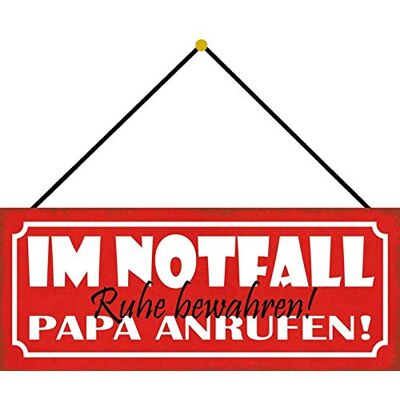 Schatzmix Notatnik Papa dzwonić metalowa tabliczka 27 x 10 cm Deko tin Sign ze sznurkiem blaszana tabliczka, blacha, wielokolorowa, 27 x 10 cm Schatzmix Notatnik Papa dzwonić metalowa tabliczka 27 x 10 cm Deko tin Sign ze sznurkiem blaszana tabliczka, blacha, wielokolorowa, 27 x 10 cm