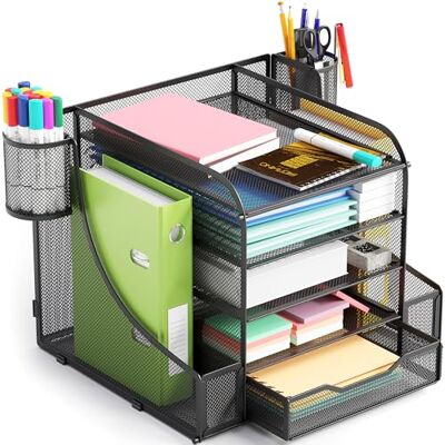 Evoomi SpecialOps 3-poziomowy siatkowy organizer na biurko PLUS – ulepszony system organizera biurkowego oszczędzającego czas, miejsce i zdrowie psychiczne dla sukcesu produktywności – idealny Evoomi SpecialOps 3-poziomowy siatkowy organizer na biurko PLUS – ulepszony system organizera biurkowego oszczędzającego czas, miejsce i zdrowie psychiczne dla sukcesu produktywności – idealny