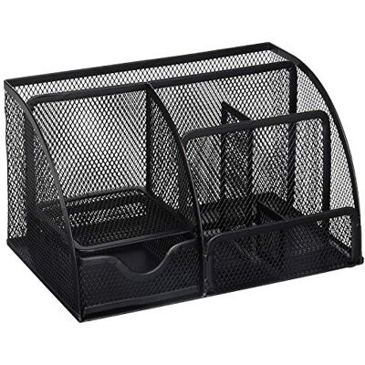 Greenco Mesh Desk Organizer Office & Dorm Room Supplies Caddy, 6 Compartments, Small Black Desk Organizer for Pen, Pencil, Small Office Supplies and Stationary Accessories Storage Organization Greenco Mesh Desk Organizer Office & Dorm Room Supplies Caddy, 6 Compartments, Small Black Desk Organizer for Pen, Pencil, Small Office Supplies and Stationary Accessories Storage Organization