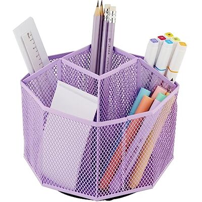 Annova Organizer biurkowy Mesh Desk Organizer Rotate z 5 przegrodami Obrotowy pojemnik na słodycze/długopisy Biuro, artykuły plastyczne, przechowywanie, sala lekcyjna, dom (Jasnofioletowy) Annova Organizer biurkowy Mesh Desk Organizer Rotate z 5 przegrodami Obrotowy pojemnik na słodycze/długopisy Biuro, artykuły plastyczne, przechowywanie, sala lekcyjna, dom (Jasnofioletowy)