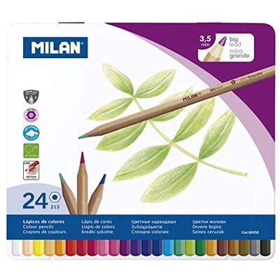 MILAN Caja metálica 24 kolory con mina grande Ø3,3 mm 213 MILAN Caja metálica 24 kolory con mina grande Ø3,3 mm 213